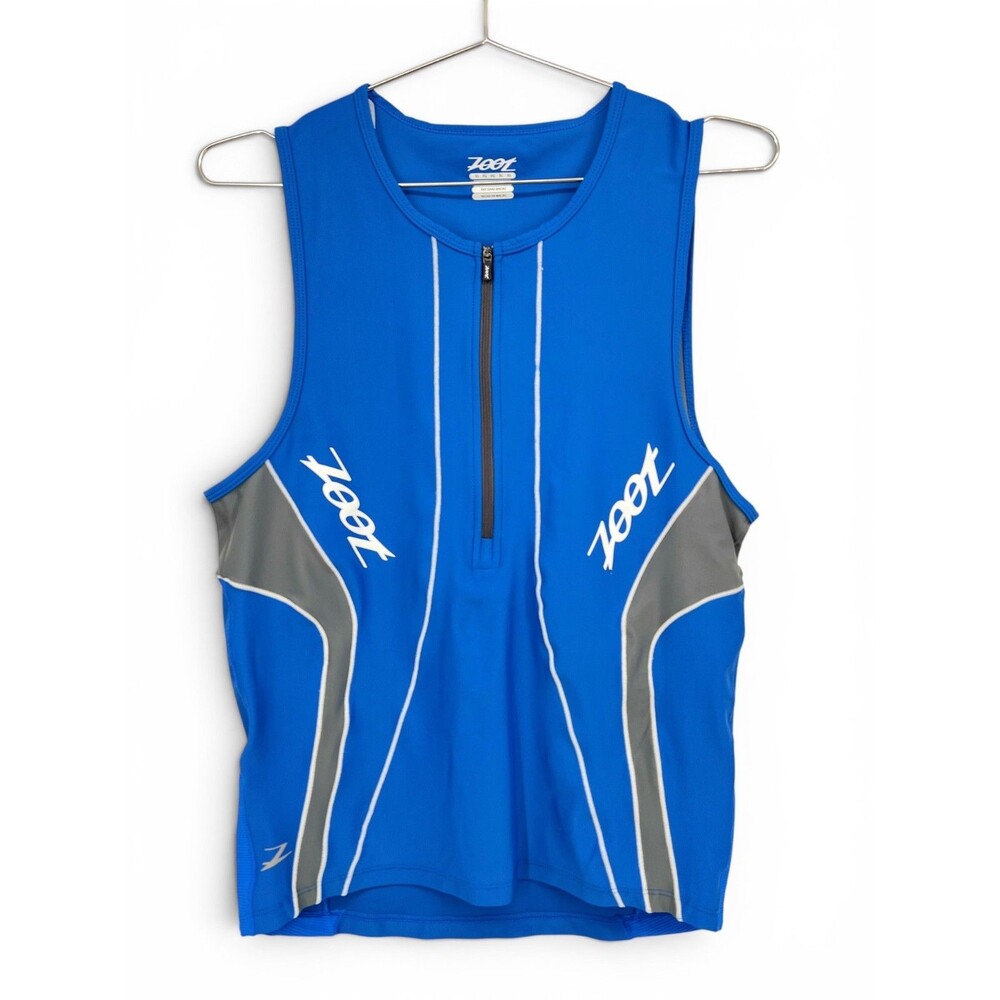 Zoot Mens Active Tri Mesh Muscle Shirt Large Triathlon Blue XL